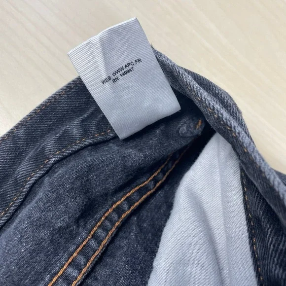 A.P.C. Women Black Martin Straight Vintage Stone-Washed Jeans Gray Size 25